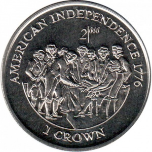 Реверс монеты Остров Мэн, 1 крона, 1998, Независимость США
