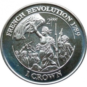 Реверс монеты Остров Мэн, 1 крона, 1998, Великая французская революция 1789