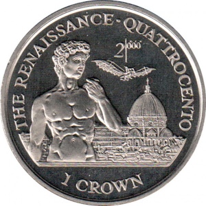 Реверс монеты Остров Мэн, 1 крона, 1998, Ренессанс