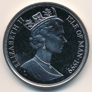 Аверс монеты Остров Мэн, 1 крона, 1999, Битва при Ватерлоо 1815