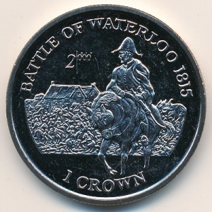 Реверс монеты Остров Мэн, 1 крона, 1999, Битва при Ватерлоо 1815