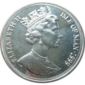 Аверс монеты Остров Мэн, 1 крона, 1999, Королевская помолвка