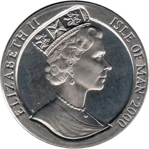 Аверс монеты Остров Мэн, 1 крона, 2000, Год дракона