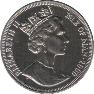 Аверс монеты Остров Мэн, 1 крона, 2000, Мореплаватели - Франсиско Писарро