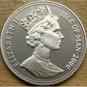 Аверс монеты Остров Мэн, 1 крона, 2000, Мореплаватели - Виллем Баренц
