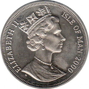Аверс монеты Остров Мэн, 1 крона, 2000, 60 лет битве за Британию