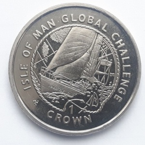 Реверс монеты Остров Мэн, 1 крона, 2000, Мировая серия Яхтенной гонки