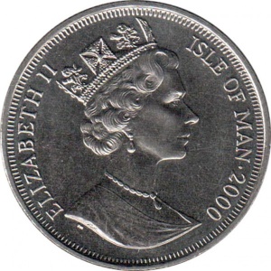 Аверс монеты Остров Мэн, 1 крона, 2000, 10 лет падению Берлинской стены