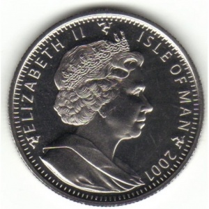 Аверс монеты Остров Мэн, 1 крона, 2001, Первый матч по Квиддичу
