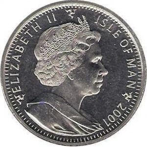 Аверс монеты Остров Мэн, 1 крона, 2001, Гарри в классе зелий