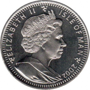 Аверс монеты Остров Мэн, 1 крона, 2002, Бенгальская кошка