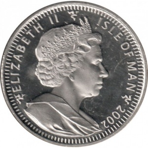 Аверс монеты Остров Мэн, 1 крона, 2002, Прибытие в Нору