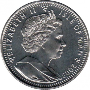 Аверс монеты Остров Мэн, 1 крона, 2003, Балийская кошка