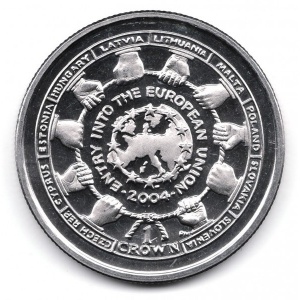 Реверс монеты Остров Мэн, 1 крона, 2004, Расширение Европейского союза