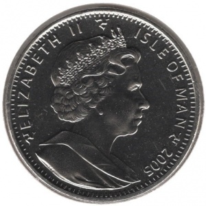 Аверс монеты Остров Мэн, 1 крона, 2005, 400 лет пороховому заговору /4 стражника/