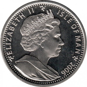 Аверс монеты Остров Мэн, 1 крона, 2006, Экзотическая кошка