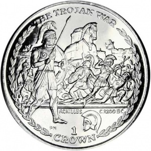 Реверс монеты Остров Мэн, 1 крона, 2006, Битвы изменившие мир - Троянская война