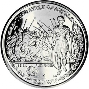 Реверс монеты Остров Мэн, 1 крона, 2006, Битвы изменившие мир - Битва при Арбелах
