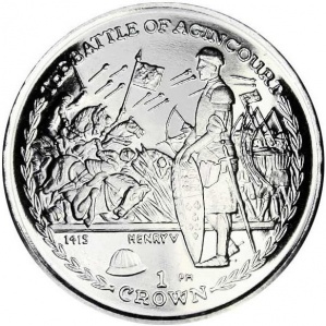 Реверс монеты Остров Мэн, 1 крона, 2006, Битвы изменившие мир - Битва при Азенкуре