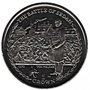 Реверс монеты Остров Мэн, 1 крона, 2006, Битвы изменившие мир - Битва при Седане