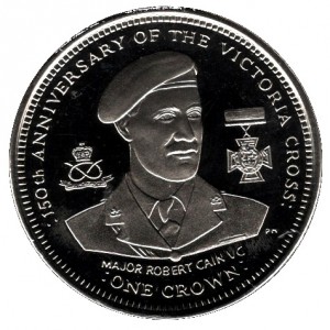 Реверс монеты Остров Мэн, 1 крона, 2006, 150 лет Кресту Виктории - Майор Роберт Кейн