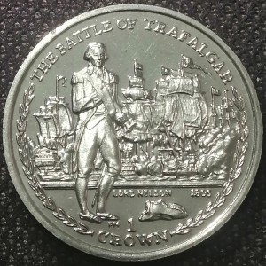 Реверс монеты Остров Мэн, 1 крона, 2006, Битвы изменившие мир - Трафальгарское сражение