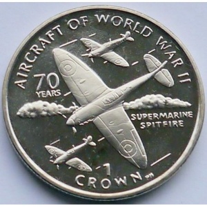 Реверс монеты Остров Мэн, 1 крона, 2006, Авиация Второй Мировой войны - Supermarine Spitfire