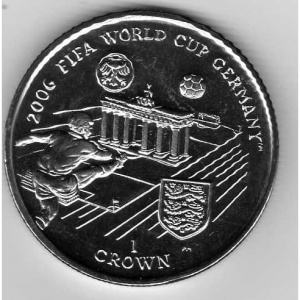 Реверс монеты Остров Мэн, 1 крона, 2006, Чемпионат мира по футболу 2006