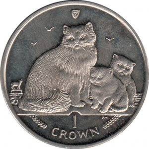 Реверс монеты Остров Мэн, 1 крона, 2007, Рэгдолл
