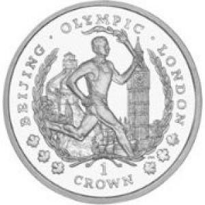 Реверс монеты Остров Мэн, 1 крона, 2008, XXIX летние Олимпийские Игры, Пекин 2008