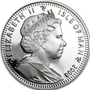 Аверс монеты Остров Мэн, 1 крона, 2008, Медвежонок Паддингтон