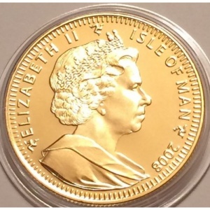 Аверс монеты Остров Мэн, 1 крона, 2008, XXIX летние Олимпийские Игры, Пекин 2008 - Гимнастика