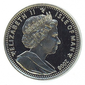 Аверс монеты Остров Мэн, 1 крона, 2008, Тутанхамон - Око Гора