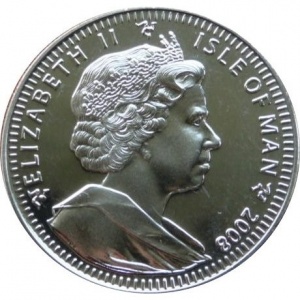 Аверс монеты Остров Мэн, 1 крона, 2008, Тутанхамон - жук-скарабей