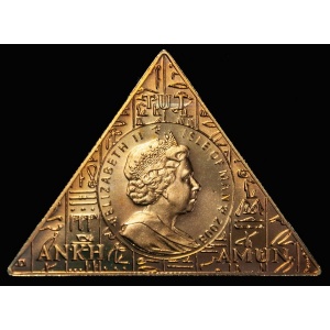 Аверс монеты Остров Мэн, 1 крона, 2008, Тутанхамон - Маска смерти