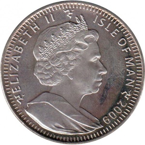 Аверс монеты Остров Мэн, 1 крона, 2009, 20 лет падению Берлинской стены