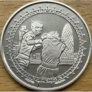 Реверс монеты Остров Мэн, 1 крона, 2009-2011, XXX летние Олимпийские Игры, Лондон 2012 - Бокс