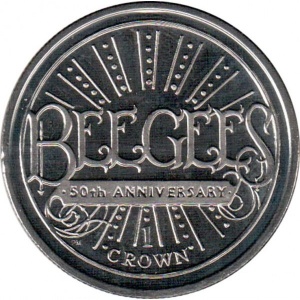 Реверс монеты Остров Мэн, 1 крона, 2009, 50 лет Bee Gees