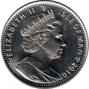 Аверс монеты Остров Мэн, 1 крона, 2010, Абиссинская кошка