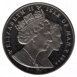 Аверс монеты Остров Мэн, 1 крона, 2012, 100 лет гибели Титаника - айсберг