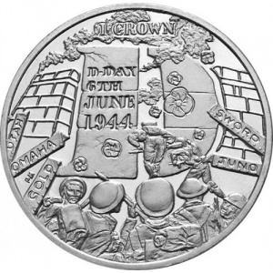 Реверс монеты Остров Мэн, 1 крона, 2014, 70 лет высадке в Нормандии