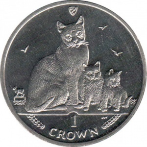 Реверс монеты Остров Мэн, 1 крона, 2014, Сноу-Шу