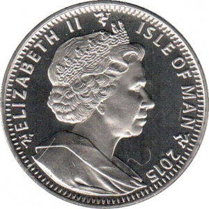 Аверс монеты Остров Мэн, 1 крона, 2015, Медвежонок Паддингтон