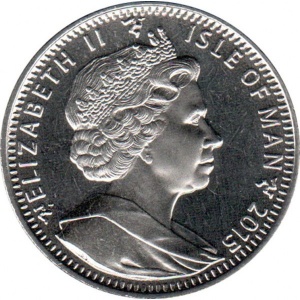 Аверс монеты Остров Мэн, 1 крона, 2015, 200 лет Битве при Ватерлоо, Наполеон