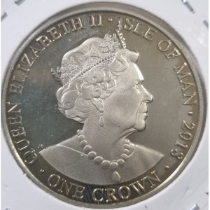 Аверс монеты Остров Мэн, 1 крона, 2018, 65 лет коронации Елизаветы II