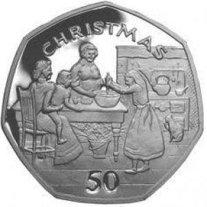 Реверс монеты Остров Мэн, 50 пенсов, 1998, Рождество