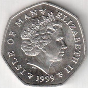 Аверс монеты Остров Мэн, 50 пенсов, 1999, Рождество