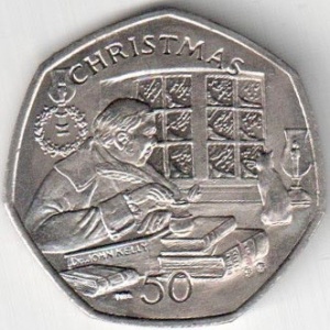 Реверс монеты Остров Мэн, 50 пенсов, 2000, Рождество
