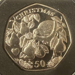 Реверс монеты Остров Мэн, 50 пенсов, 2005, Рождество