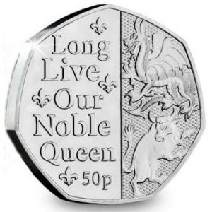 Реверс монеты Остров Мэн, 50 пенсов, 2022, Государственный гимн - Long Live Our Noble Queen